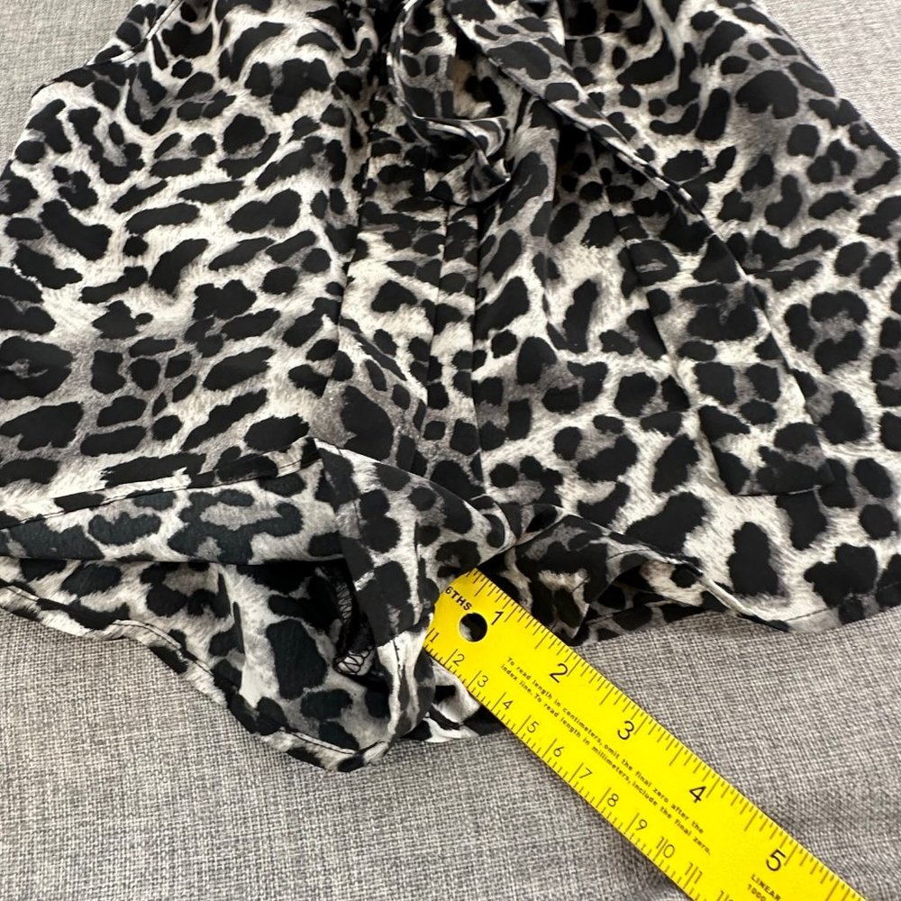 Forever 21 Leopard Romer Tie‎ Belt Figure Flattering Small Gray Black Polyester - Picture 6 of 14
